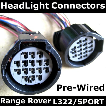 Range Rover 2006 on Headlight Connectors PAIR - Click Image to Close